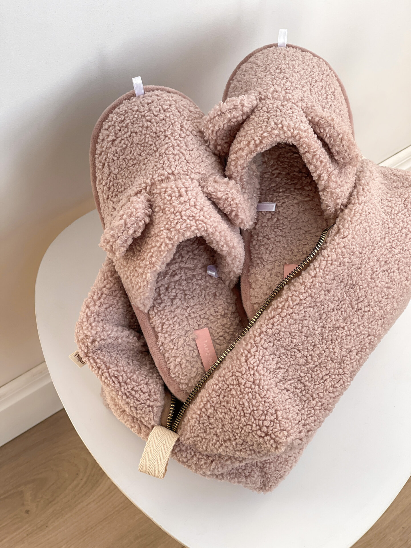 Подарунковий набір TEDDY pink (косметичка, капці)