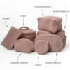 Подарунковий набір TEDDY pink (косметичка, капці, пакування сіре)