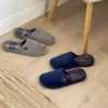 Капці домашні чоловічі вельвет/клітина сині