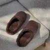 Капці домашні напівчешки чоловічі фліс/хмаринки (коричневий)