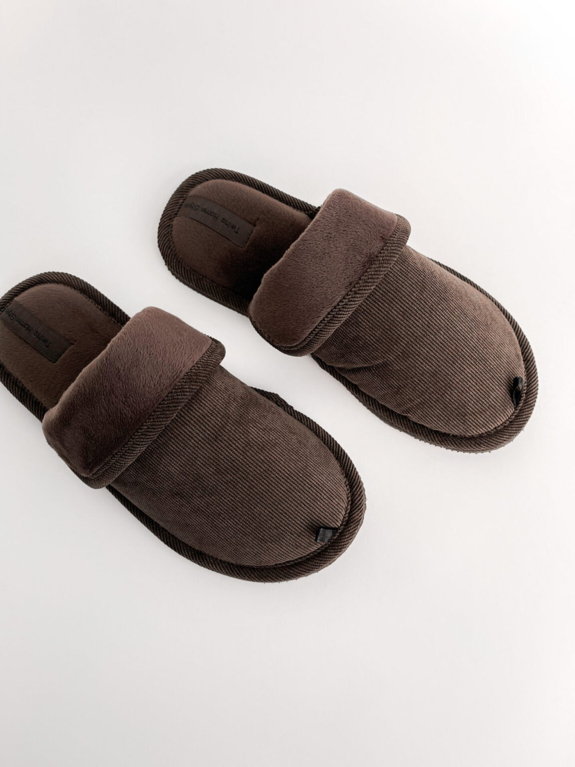 Капці домашні чоловічі HS-OZ VELVET з виворотом хутро коричневі