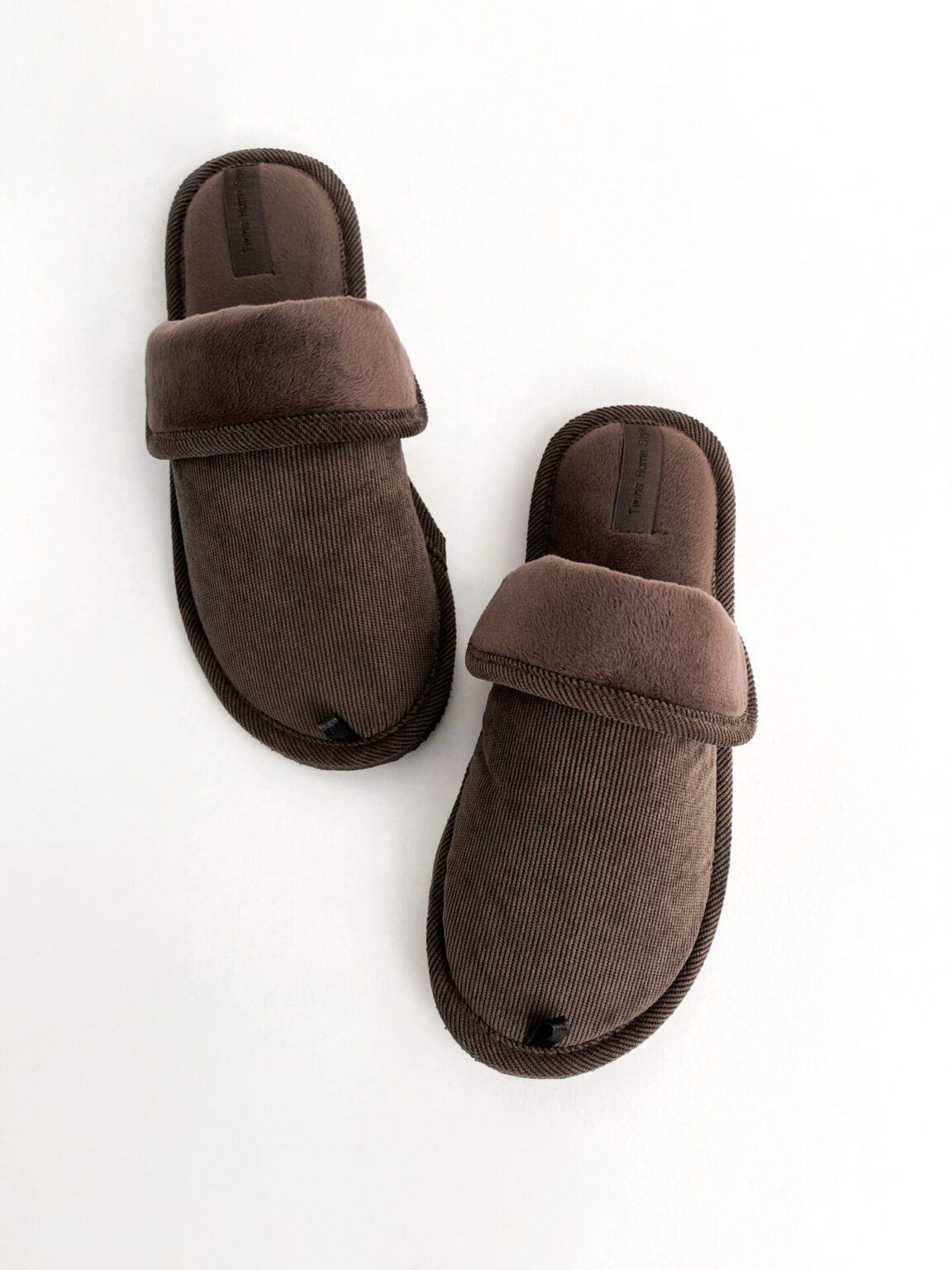 Капці домашні чоловічі HS-OZ VELVET з виворотом хутро коричневі