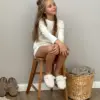 Капці домашні дитячі HS хутрянi TEDDY white