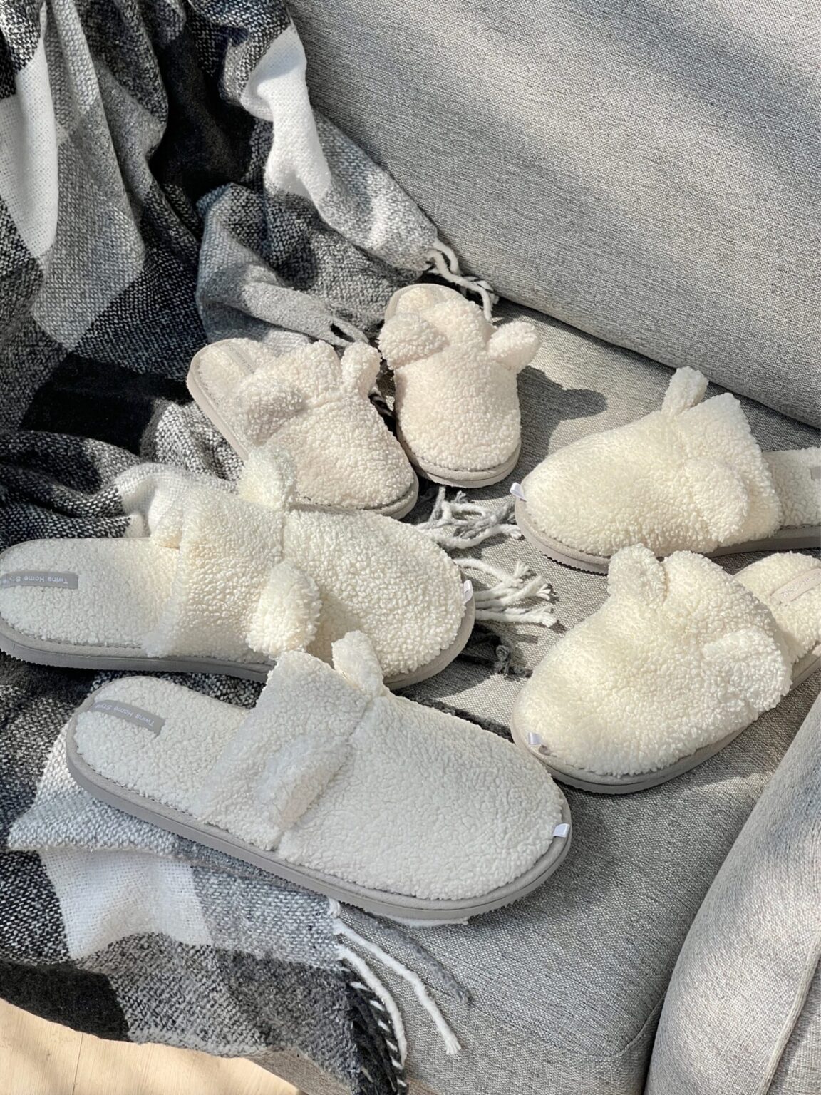 Капці домашні дитячі HS хутрянi TEDDY white