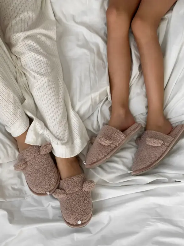 Капці домашні дитячі HS хутрянi TEDDY pink