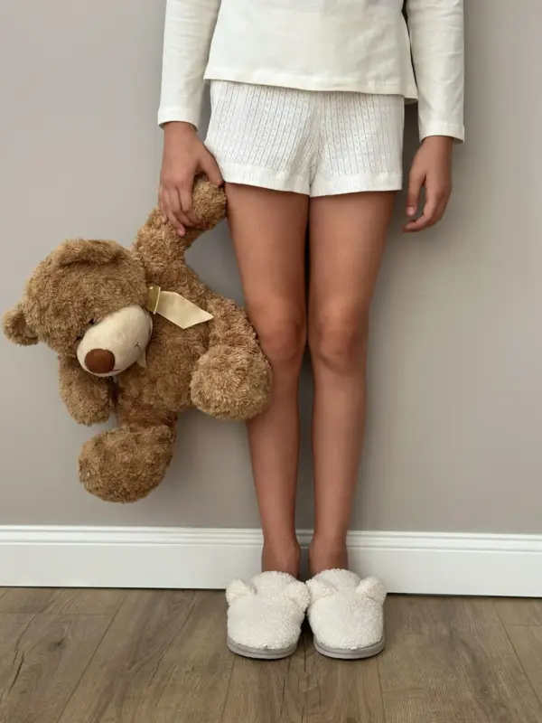 Капці домашні дитячі HS хутрянi TEDDY white