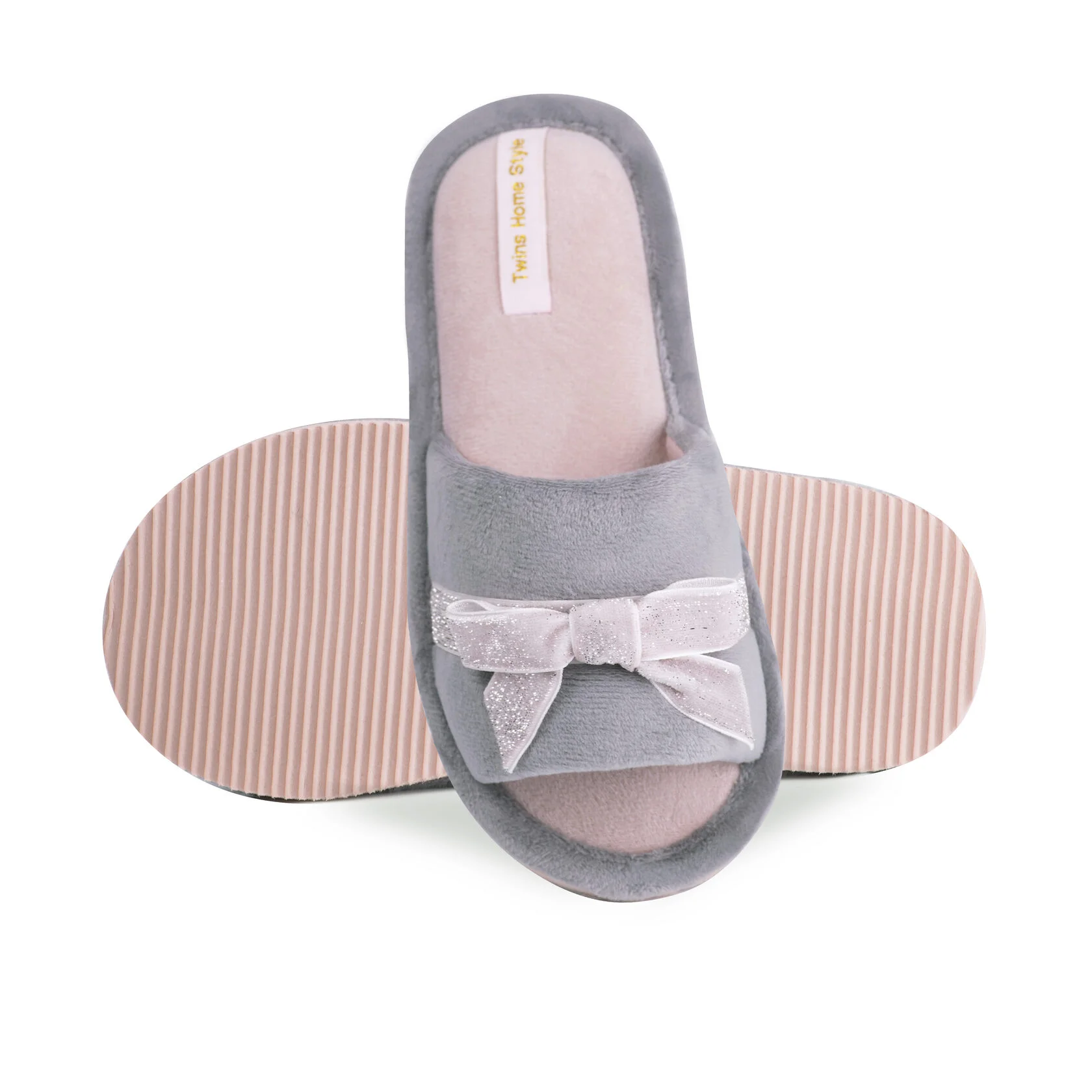 Капці домашні жіночі HS-VL ELZA велюрові сірі