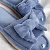 Капці жіночі HS бант велюр блакитний