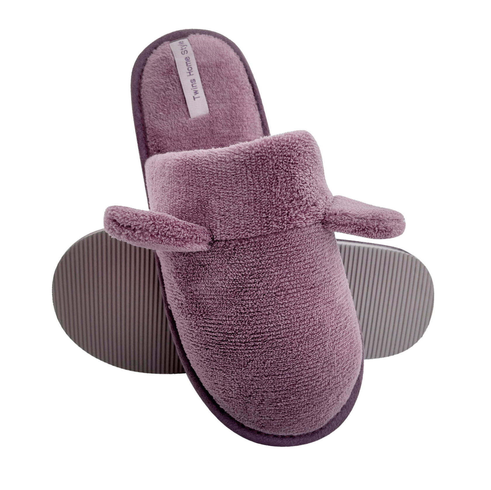 Капці домашні жіночі HS-OZ велюрові TEDDI фіолетові