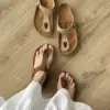 Twins замшеві, ортопедичні, сандалі через палець, # молочні(код06)