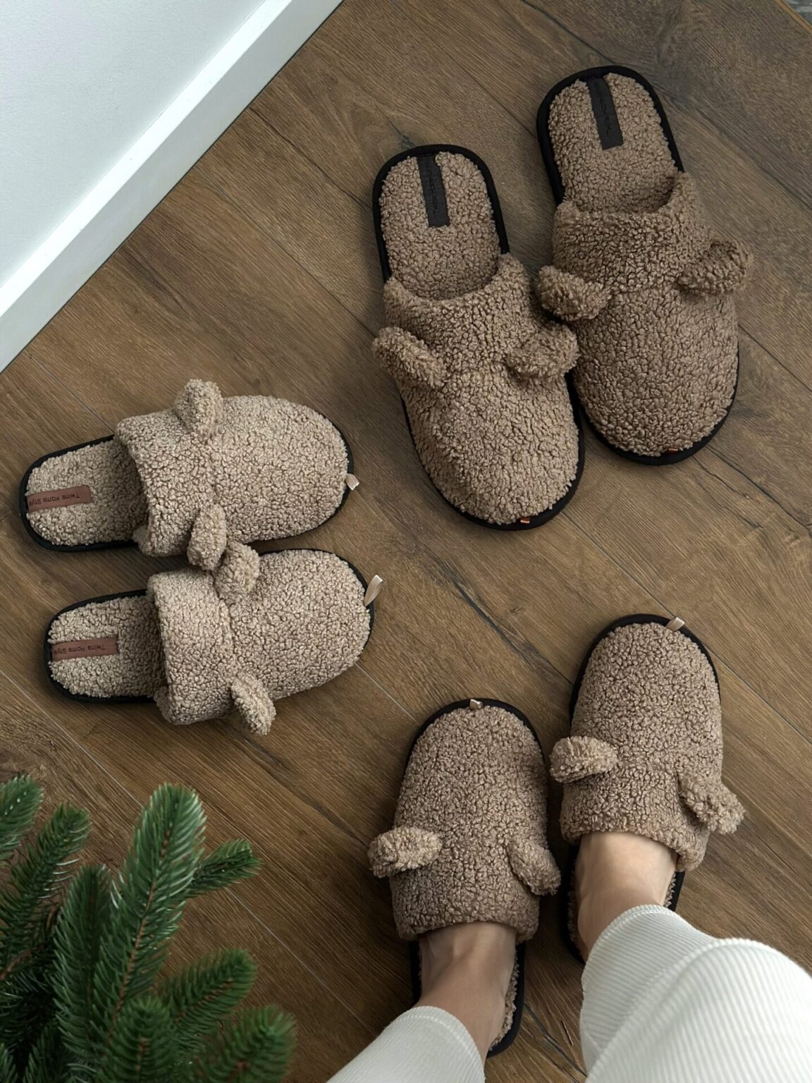 Капці домашні жіночі HS хутрянi TEDDY brown