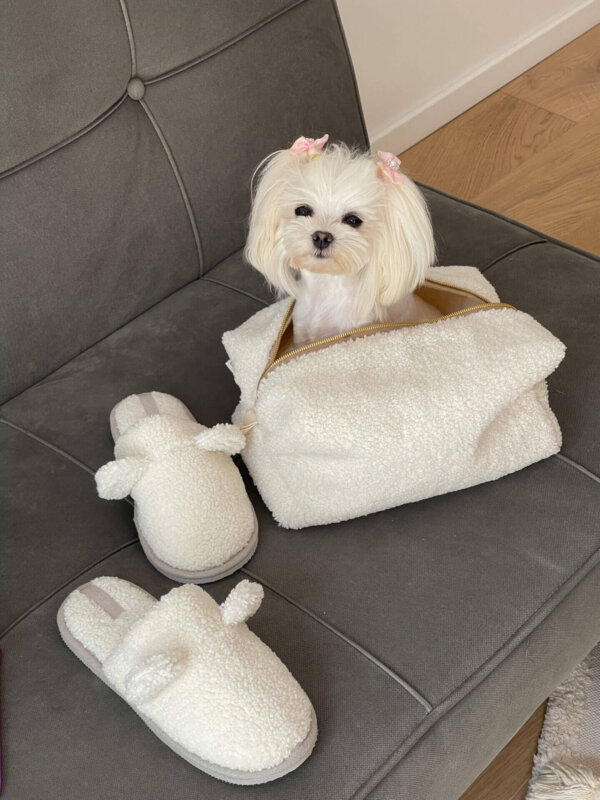Подарунковий набір TEDDY white (косметичка, капці)