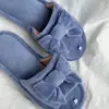 Капці жіночі HS бант велюр блакитний