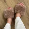 Капці жіночі HS хутряні коричневі