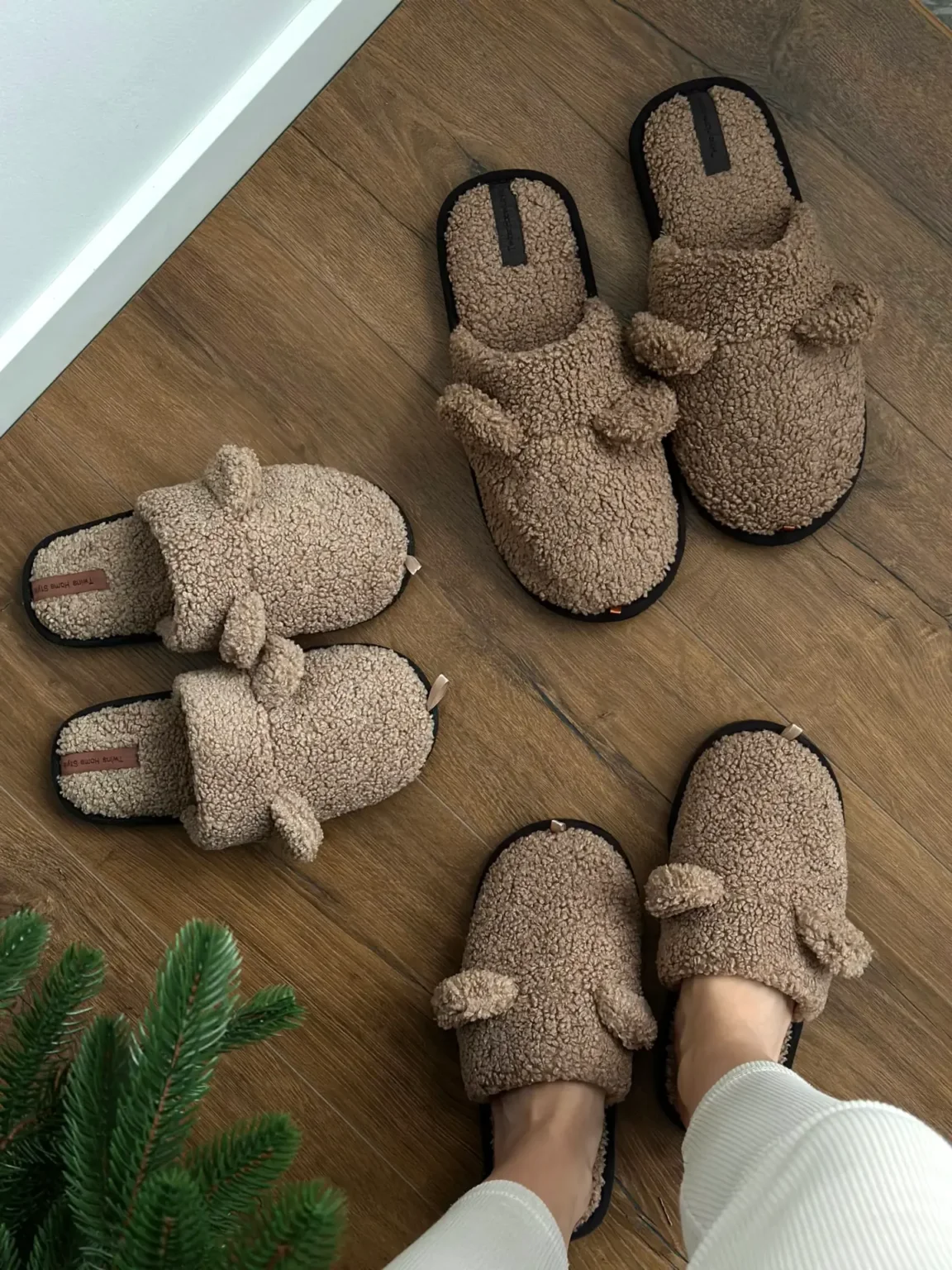 Капці домашні жіночі HS хутрянi TEDDY brown