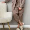 Soft штани вʼязані пухнасті коричневі