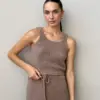 Soft топ вʼязаний пухнастий коричневий