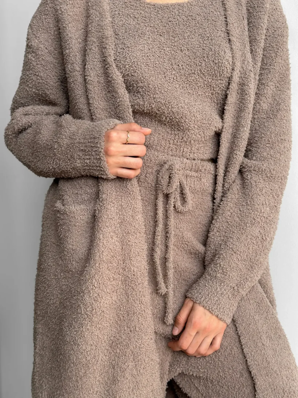 Soft кардиган вʼязаний пухнастий коричневий