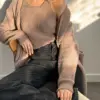 Soft кардиган вʼязаний пухнастий коричневий