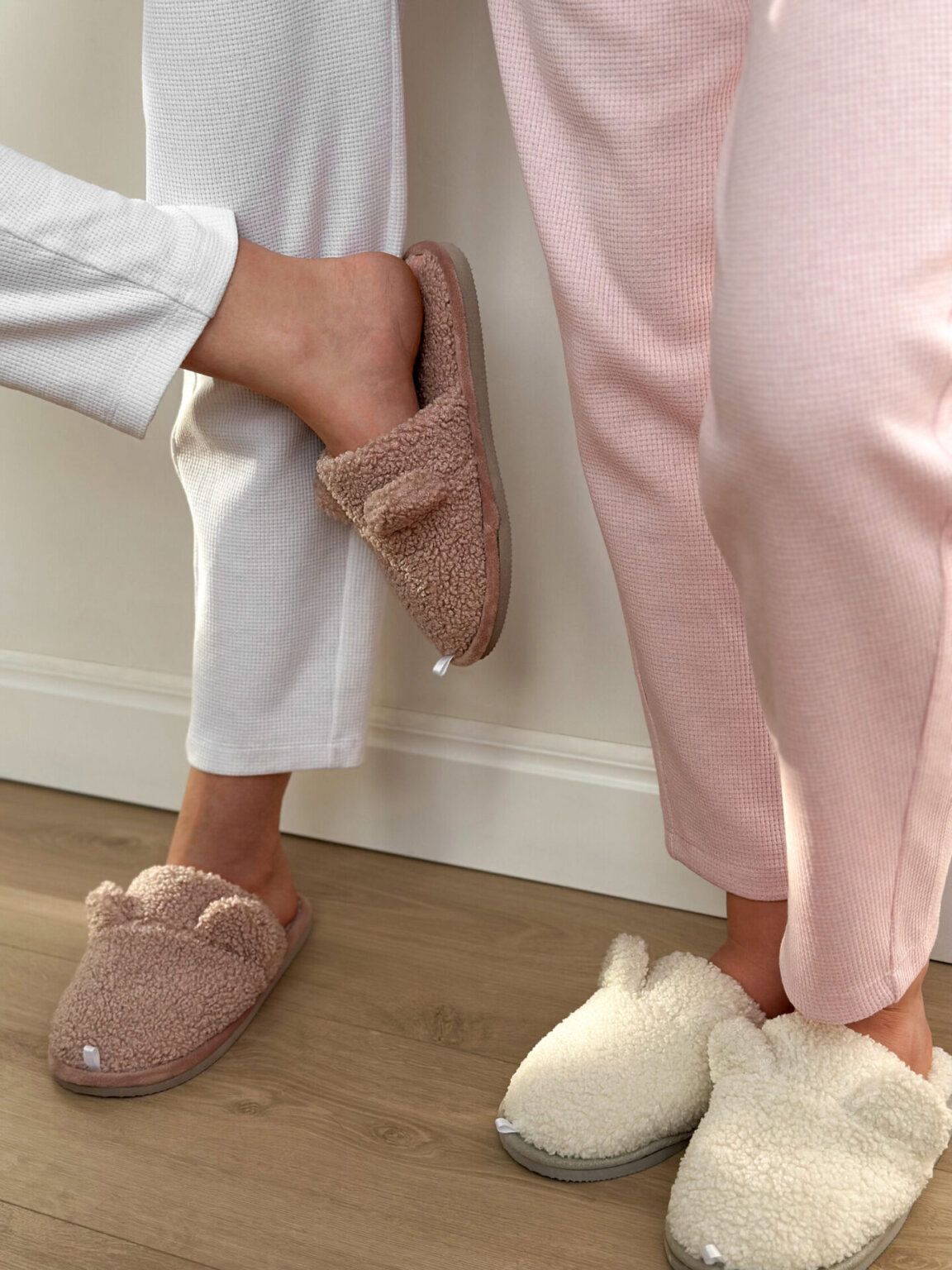 Подарунковий набір TEDDY pink (косметичка, капці, пакування сіре)