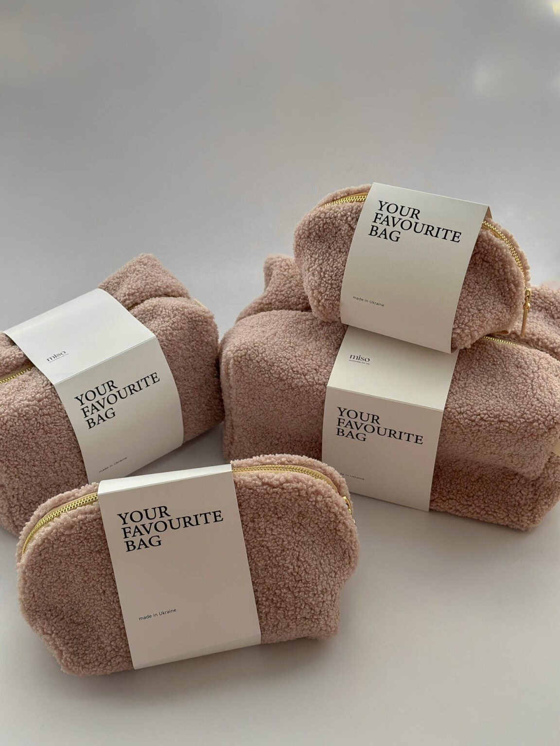 Подарунковий набір TEDDY pink (косметичка, капці, пакування сіре)