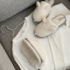 Подарунковий набір TEDDY white (косметичка, капці, пакування сіре)