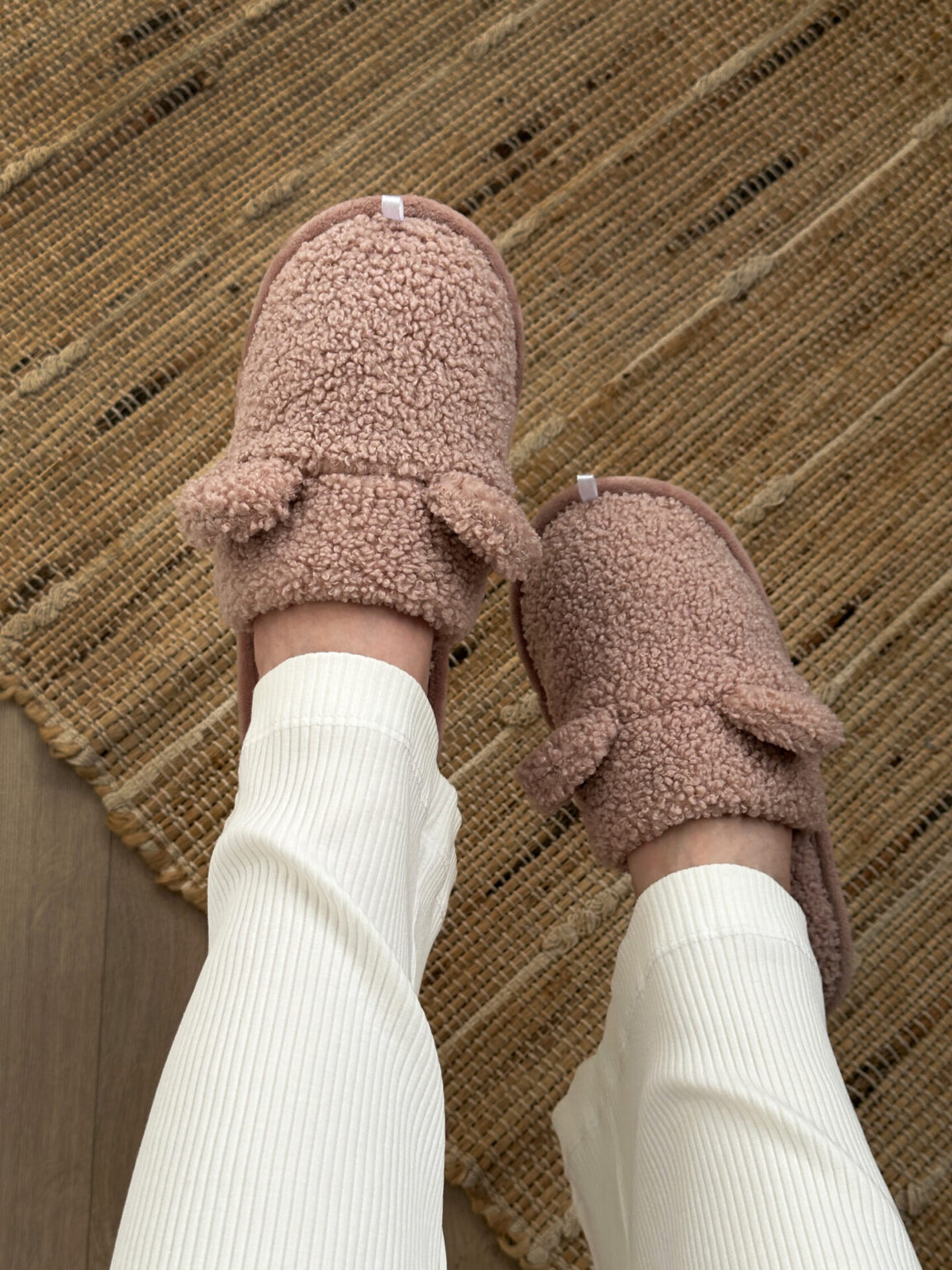 Подарунковий набір TEDDY pink (косметичка, капці, пакування сіре)