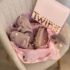 Подарунковий набір TEDDY pink (косметичка, капці, пакування рожеве)