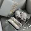 Подарунковий набір TEDDY grey (косметичка, капці, пакування сіре)