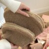 Подарунковий набір TEDDY brown (косметичка, капці, пакування рожеве)