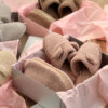 Подарунковий набір TEDDY pink (косметичка, капці, пакування сіре)