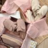 Подарунковий набір TEDDY pink (косметичка, капці, пакування сіре)