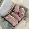 Подарунковий набір TEDDY pink (косметичка, капці, пакування сіре)