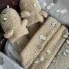 Подарунковий набір TEDDY milk (косметичка, капці, пакування коричневе)