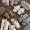 Подарунковий набір TEDDY grey (косметичка, капці, пакування коричневе)