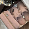 Подарунковий набір TEDDY pink (косметичка, капці, пакування коричневе)