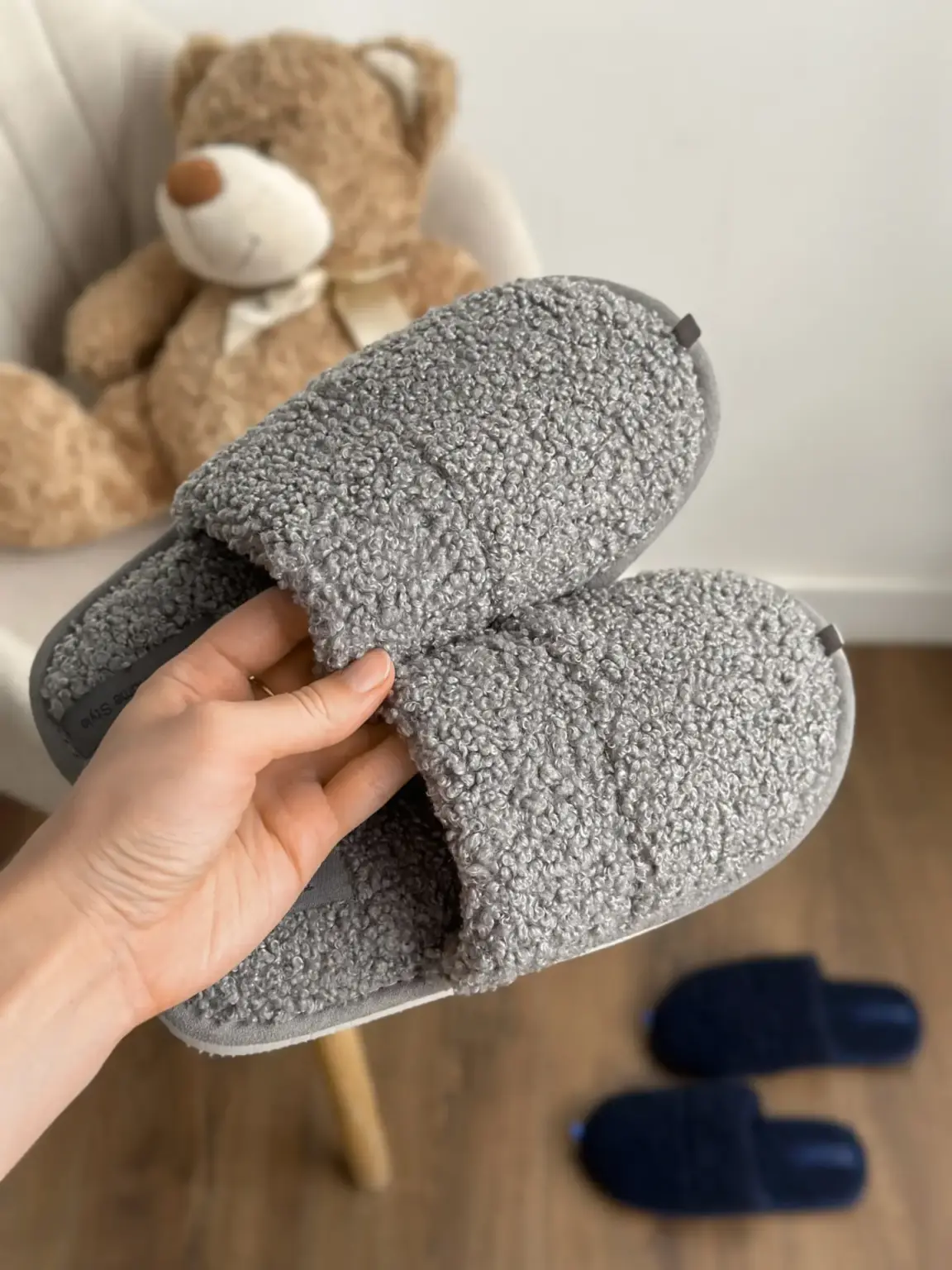 Капці домашні підліткові HS хутрянi TEDDY gray (без вух)