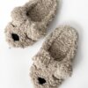 Капці домашні дитячі HS-LUX напівчешки ANIMALS bear beige