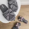 Капці домашні жіночі HS-LUX хутрянi бант GRAY (=)