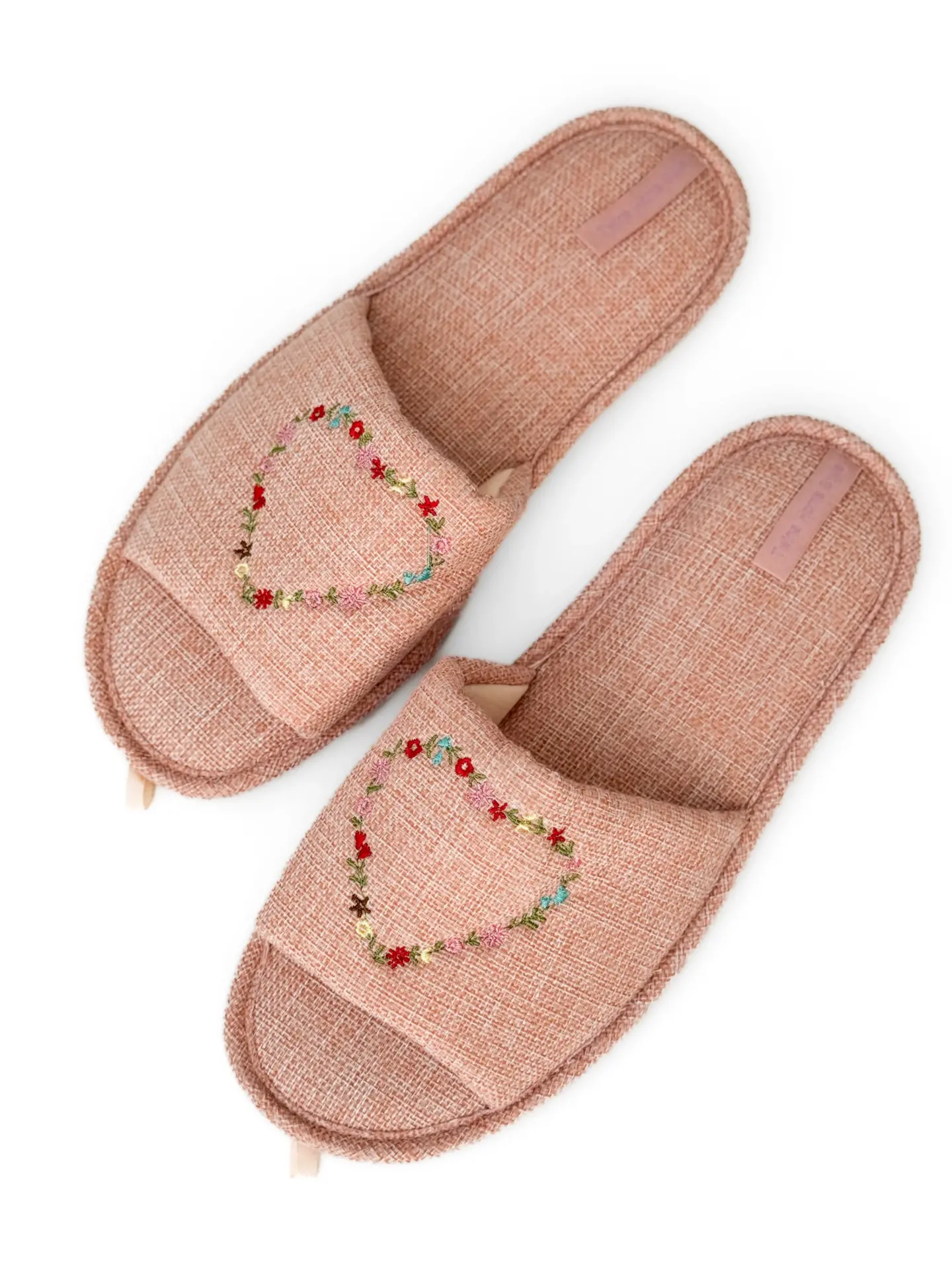 Капці домашні жіночі HS-VL (арт.300) з вишивкою рогожка Peach Flowers