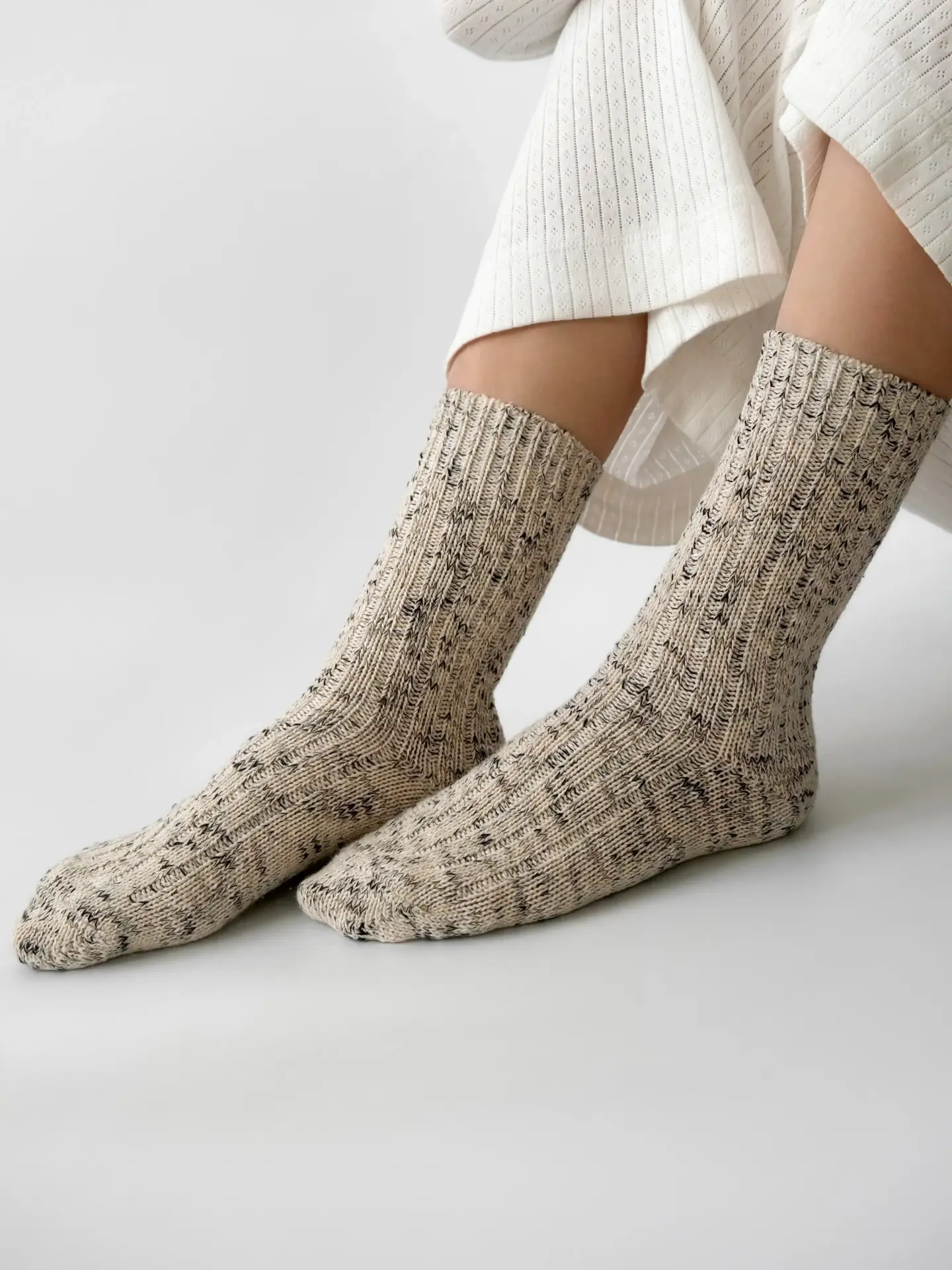 Шкарпетки меланж небілені чорні