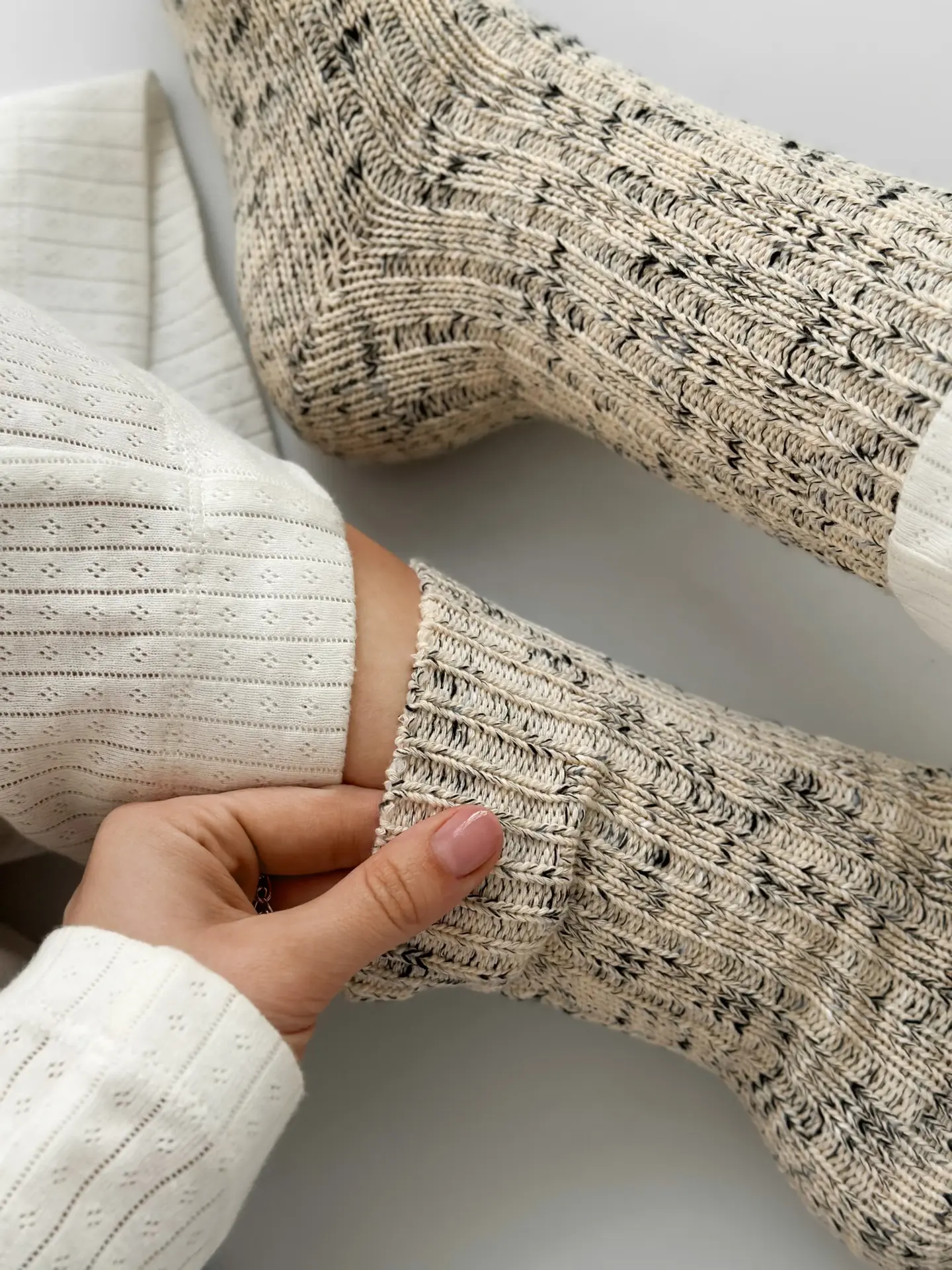 Шкарпетки меланж небілені чорні