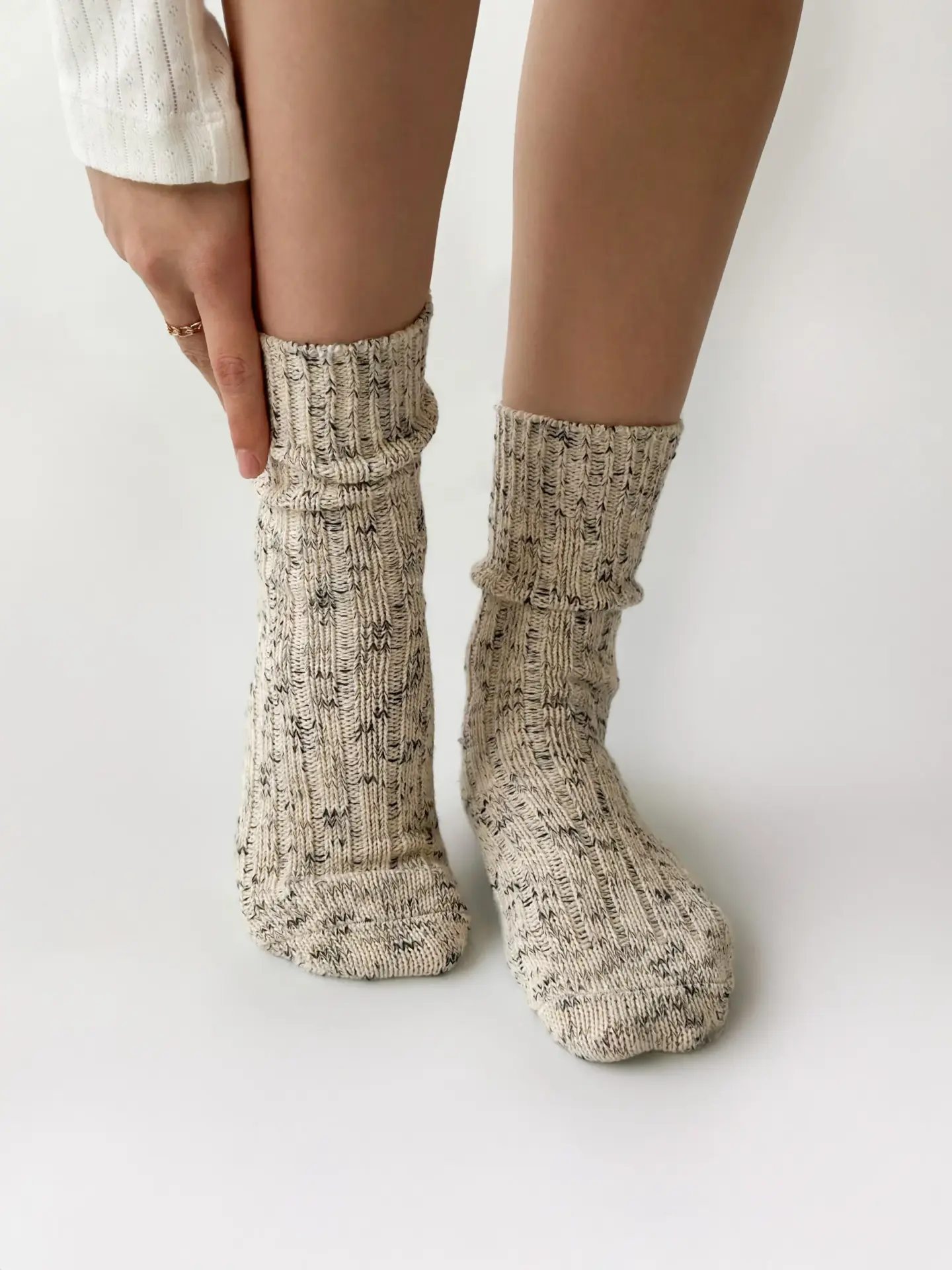 Шкарпетки меланж небілені чорні