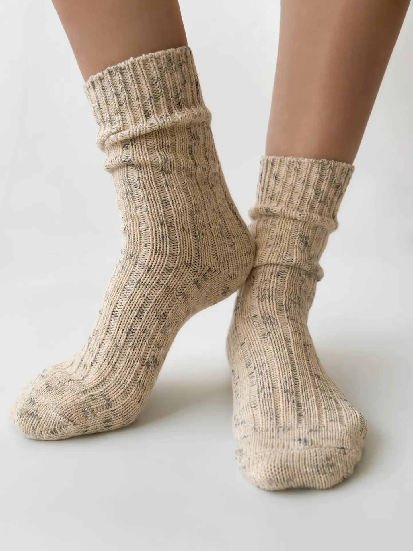 Шкарпетки меланж небілені білі