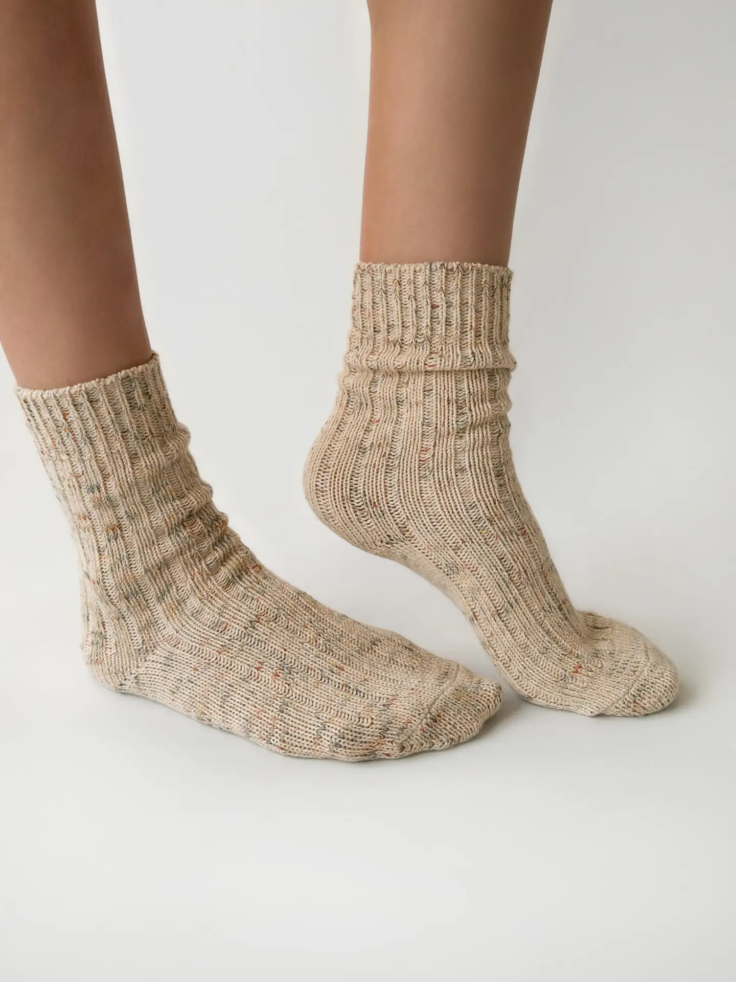 Шкарпетки меланж небілені зелені