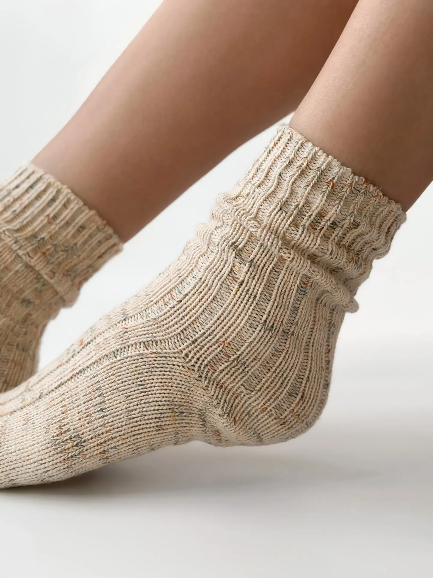 Шкарпетки меланж небілені зелені