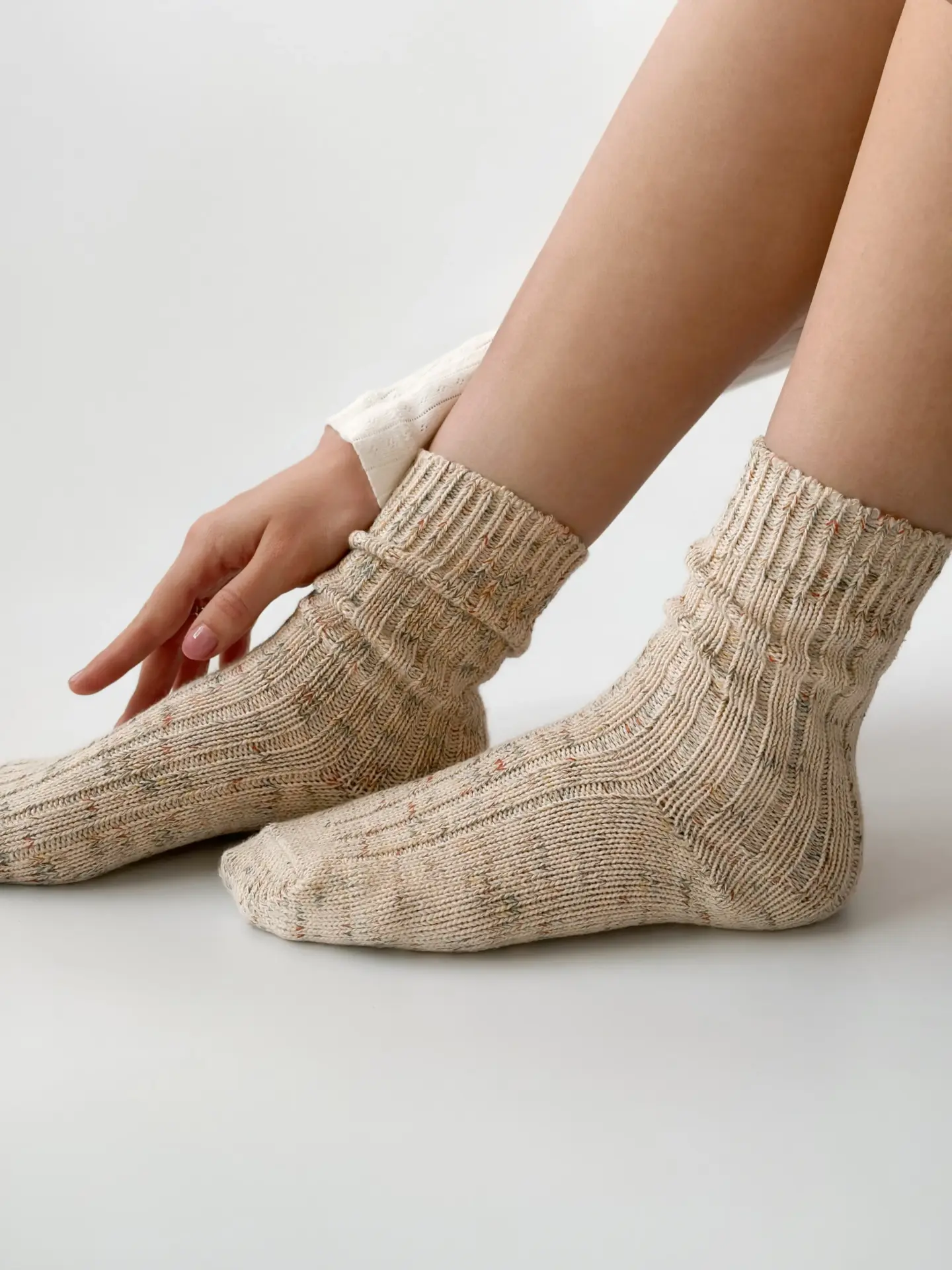 Шкарпетки меланж небілені зелені