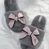 Капці домашні жіночі HS-LUX хутрянi бант PINK(=)