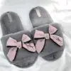 Капці домашні жіночі HS-LUX хутрянi бант PINK(=)