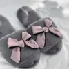 Капці домашні жіночі HS-LUX хутрянi бант PINK(=)